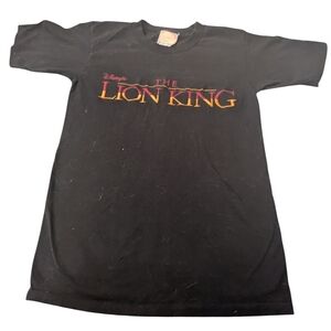 Vintage 90s Disney The Lion King Embroidered Logo Shirt Medium Black Rare VTG